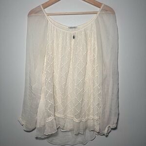 Vintage Womens Top Sheer Victorian Embroidered Prairie Fairy Queen Elizabeth‎